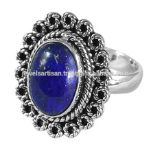 Joyería del anillo de la plata esterlina de la piedra preciosa 925 de Lapis del diseñador